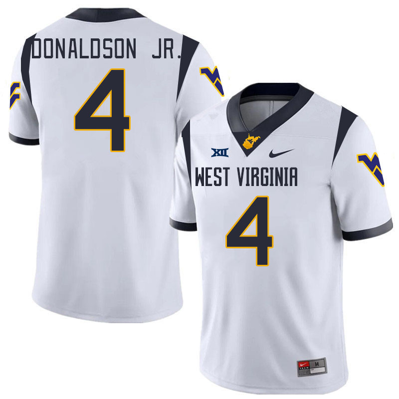 Men #4 CJ Donaldson Jr. West Virginia Mountaineers College 2024 New Uniforms Football Jerseys Stitch